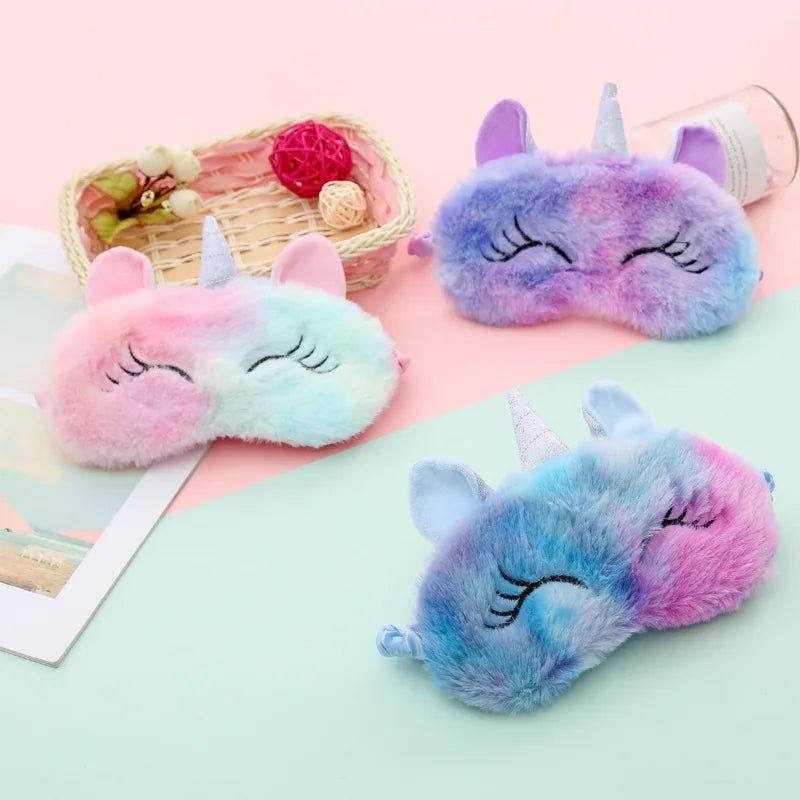 Cartoon Unicorn Party Anime Sleeping Mask Kids Gift Cute Blindfolds Travel Sleep Eye Band Shade Rest Eyepatch