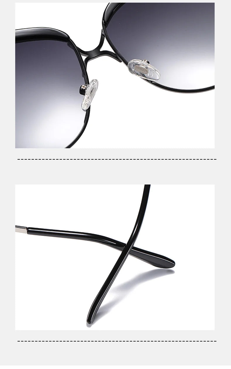 BARCUR Polarized Ladies Sunglasses Women Gradient Lens Round Sun Glasses Square Luxury Brand Oculos Lunette De Soleil Femme