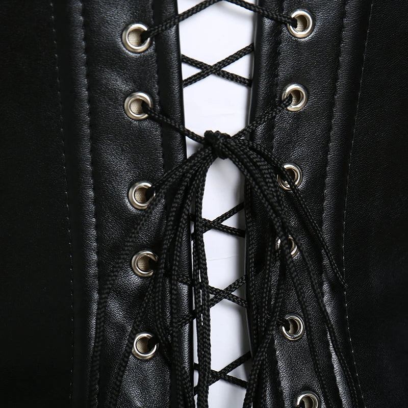 Corsets Leather Corset with Buckles Steel Boned Steampunk Gothic Bustier Waist Training Corselet Vest