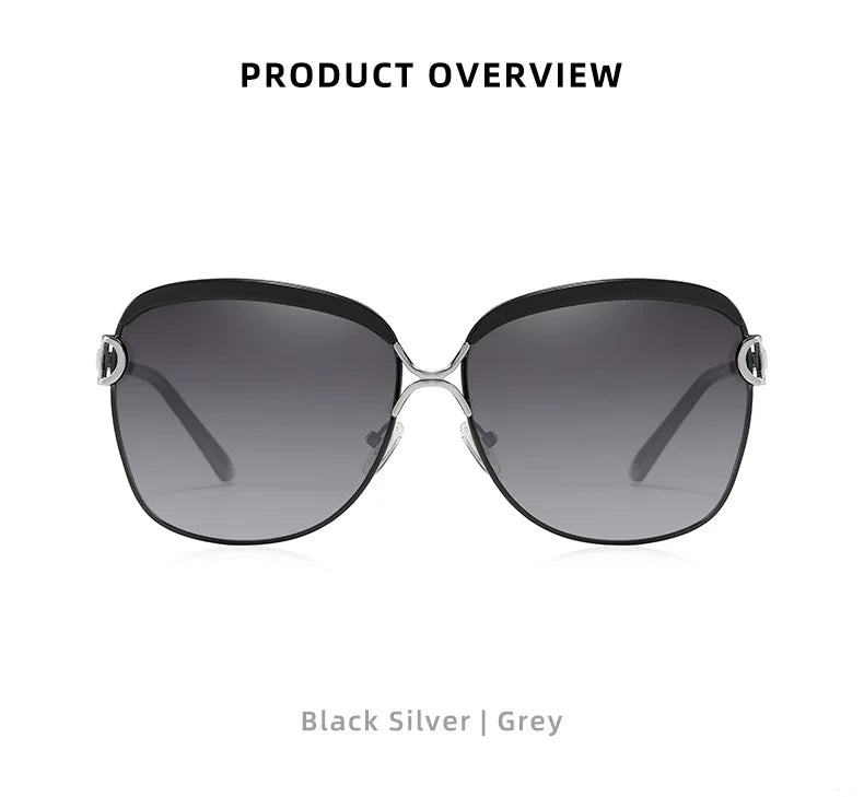 BARCUR Polarized Ladies Sunglasses Women Gradient Lens Round Sun Glasses Square Luxury Brand Oculos Lunette De Soleil Femme