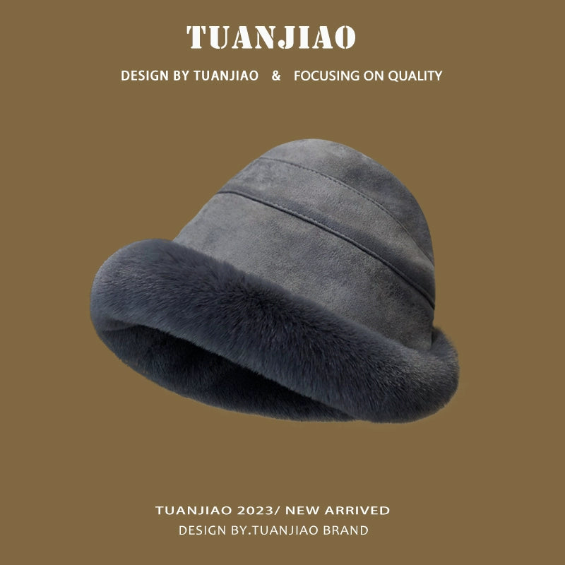 Furry Women's Winter Fleece-lined Thickened Northeast Fisherman Hat
