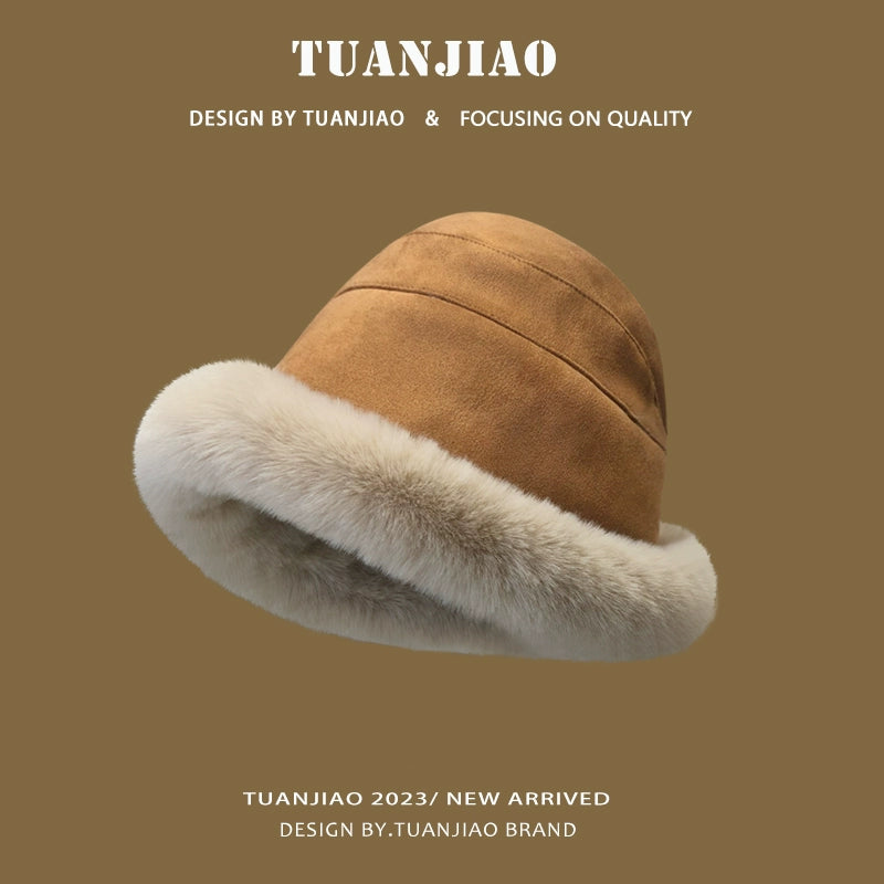 Furry Women's Winter Fleece-lined Thickened Northeast Fisherman Hat