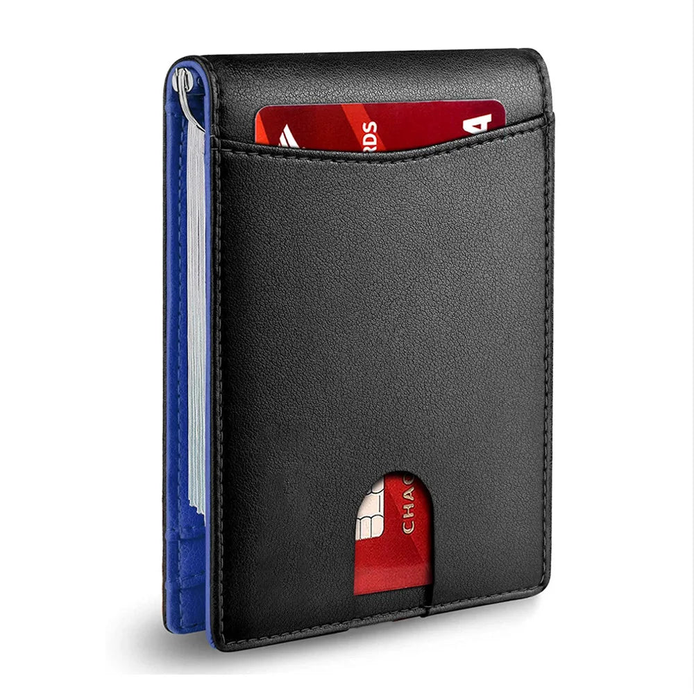 Slim Wallets for Men - Leather Money Clip Mens Wallet - RFID Blocking Front Pocket Bifold Wallet - Minimalist Credit Card Holder mon
