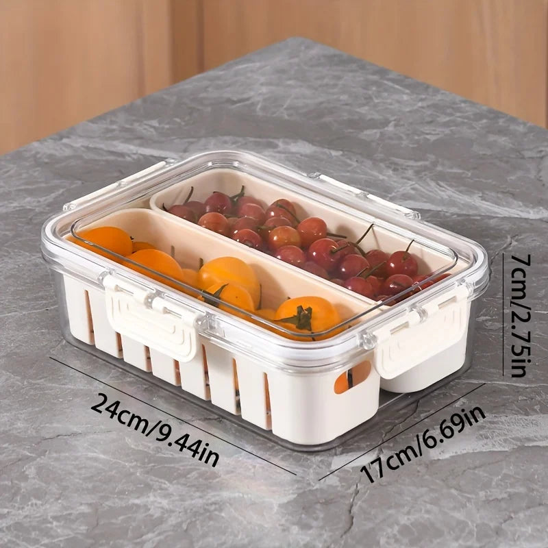 Refrigerator Storage Box Fridge Organizer Fresh Vegetable Fruit Boxes Drain Basket Food Storage Containers Kitchen Organizer