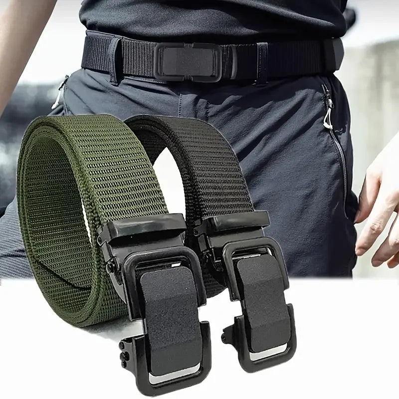 Authentic Military Tactical Belt - High Quality Quick Release Plastic Buckle Navy Army Outdoor Training Breathable Belt