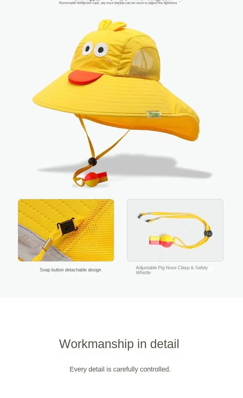 Kid Hat Summer Cap UV Protection Hats Beach Hats Large Brim Fisherman Hats