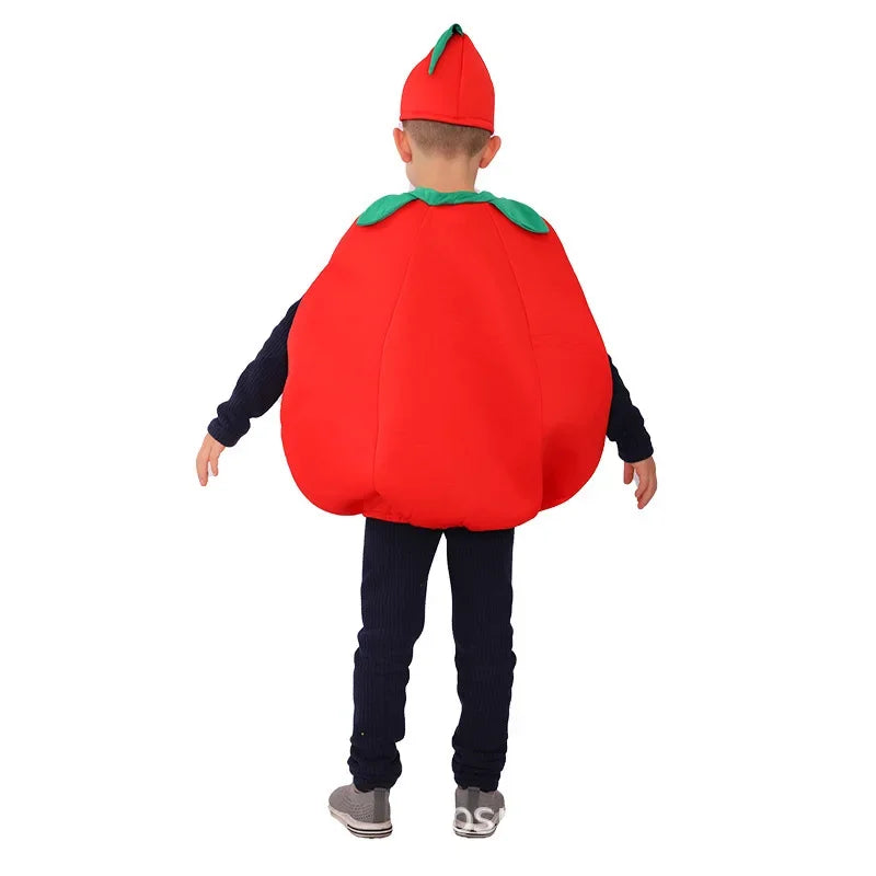 Halloween Kids Girls Boys Children Fruit Vegetable Costume Watermelon Strawberry Banana Tomato Outfit Cute Cosplay Party