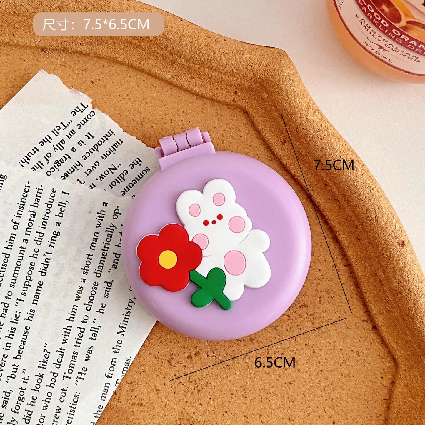 Mini Cute Foldable Head Massager Cartoon Air Bag Hair Comb Air Cushion Comb with Makeup Mirror Portable Hair Styling Comb Tools