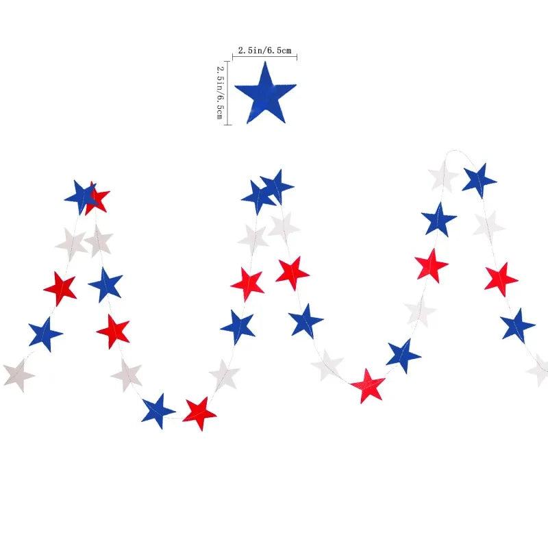 Independence Day Party Photo Props Spiral Pendant I Love USA Banner Balloon July 4th Day Christmas New Year Party Decoration