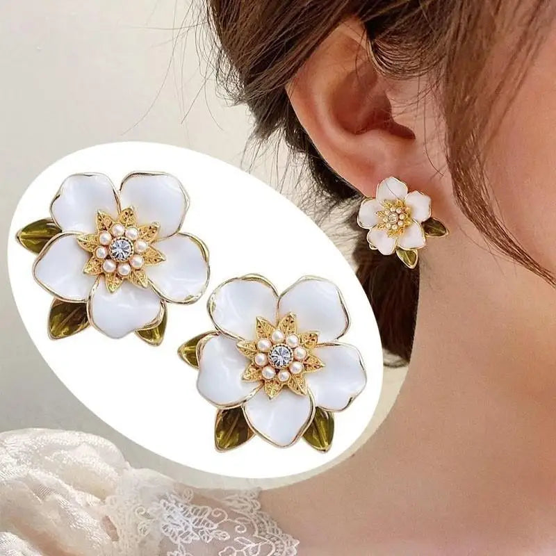 925 Silver Needle Korean Fashion Big Crystal Heart Earrings For Women Jewelry 2025 Trending New Luxury Women's Zircon Earrings