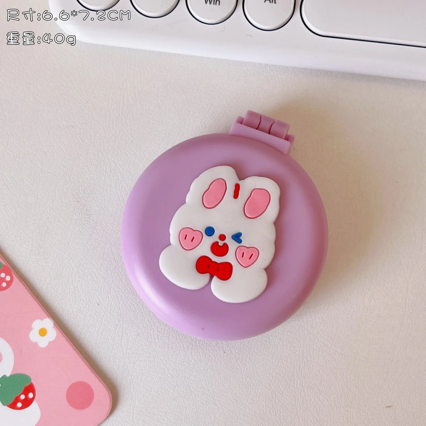 Mini Cute Foldable Head Massager Cartoon Air Bag Hair Comb Air Cushion Comb with Makeup Mirror Portable Hair Styling Comb Tools