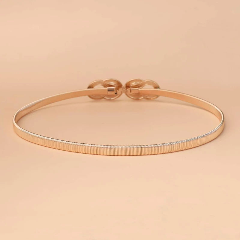 Fashion Leaves Gold Chain Belt Female Waist Adjustable Desinger Belts For Women Leaf Luxury Brand Punk Dress Elastic Waistband