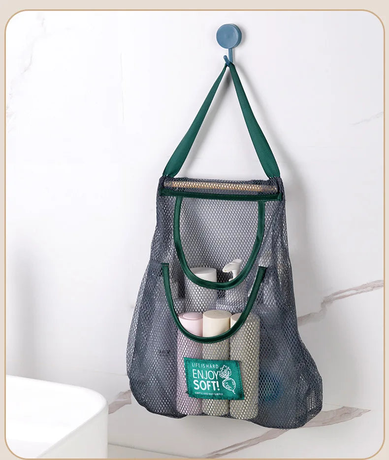 Reusable Storage Bags Kitchen Hanging Mesh Bag Home Fruit And Vegetable Storage Net Bag For Ginger Garlic Potatoes Onions