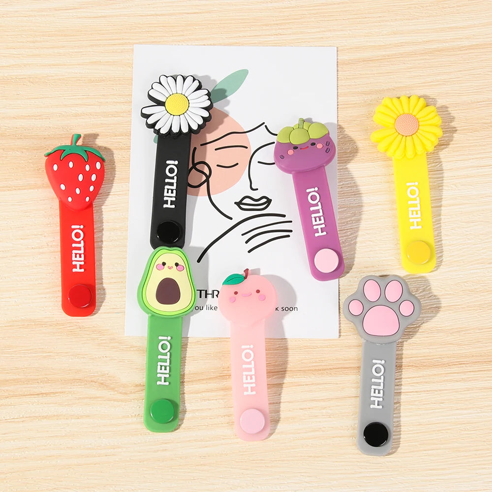 1PC Hot Headset Silicone Multifunction Data Line Storage Winder Cable Protector Cute Cartoon Cord Protector