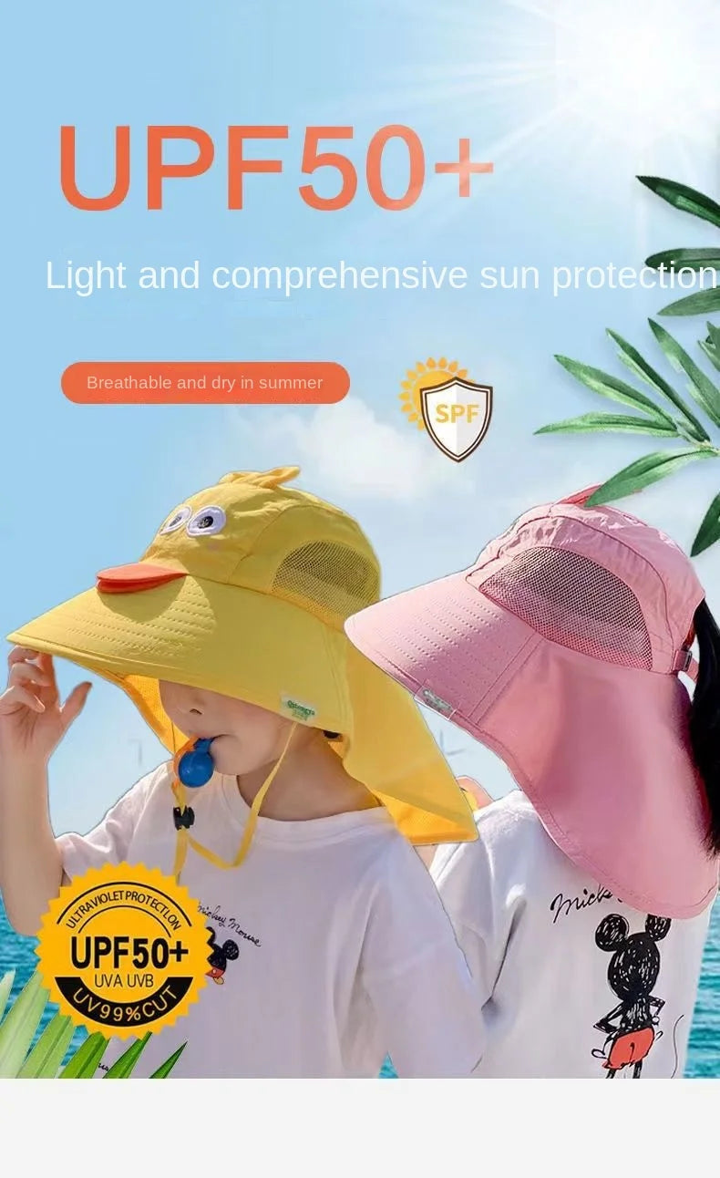 Kid Hat Summer Cap UV Protection Hats Beach Hats Large Brim Fisherman Hats