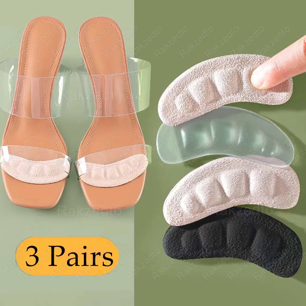 6pcs Anti-slip Shoe Pads Transparent Silicon Gel Insoles for Shoes Woman High Heels Sandals Non-Slip Pain Relief Heel Foot Pads