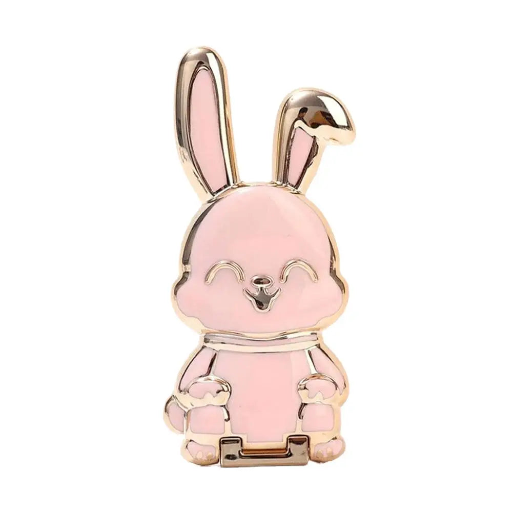 Universal Mobile Phone Holder Metal Cute Cat Phone Holder Cell Phone Stand 2 In 1 Finger Holder With Make Up Mirror