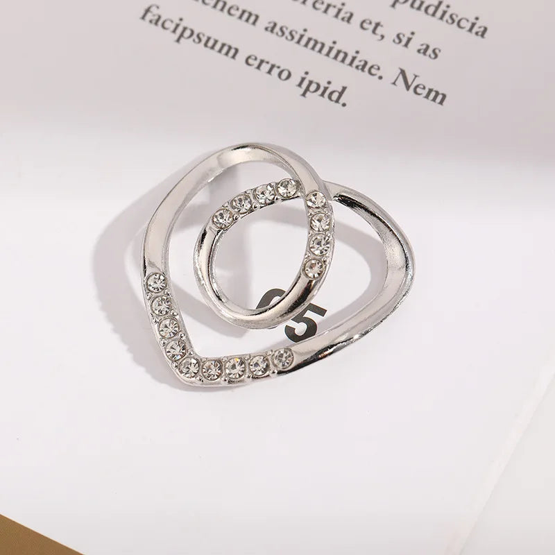 Women Geometric Brooch Clothes Corner Knot Button Ring Shirt Hem T-shirt Scarf Buckle Clothes Decoration Accessories