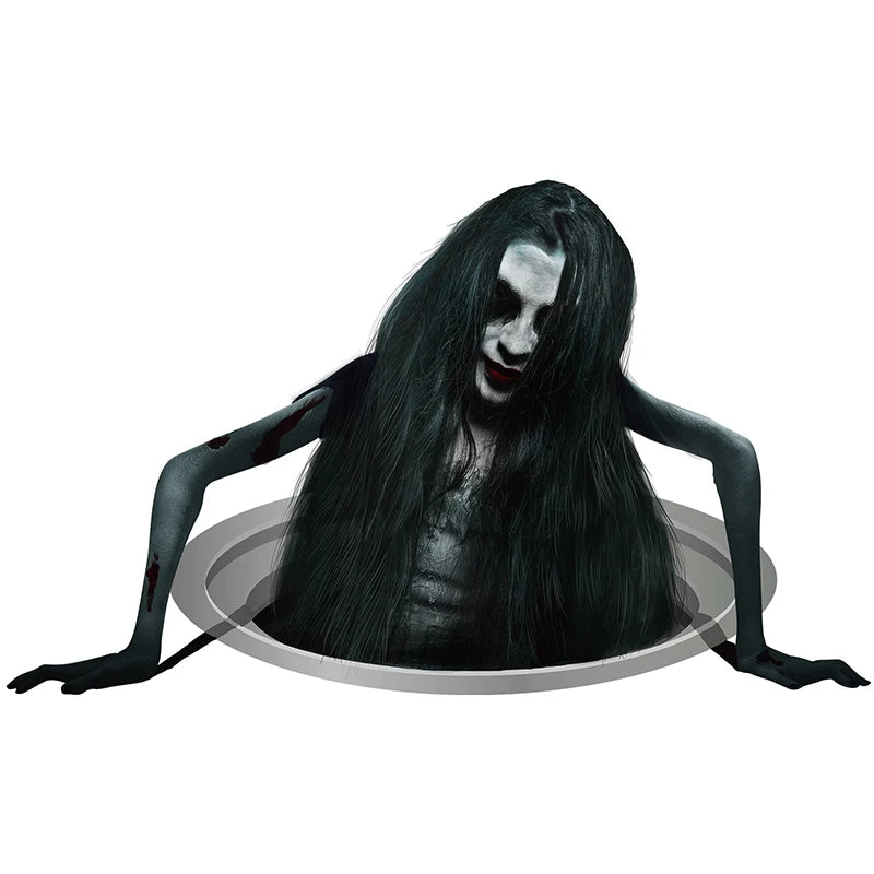 3D Floor Wall Stickers Scary Ghost Halloween Removable Interior Decoration Scary Atmosphere Bar Party Spooky Decoration Props