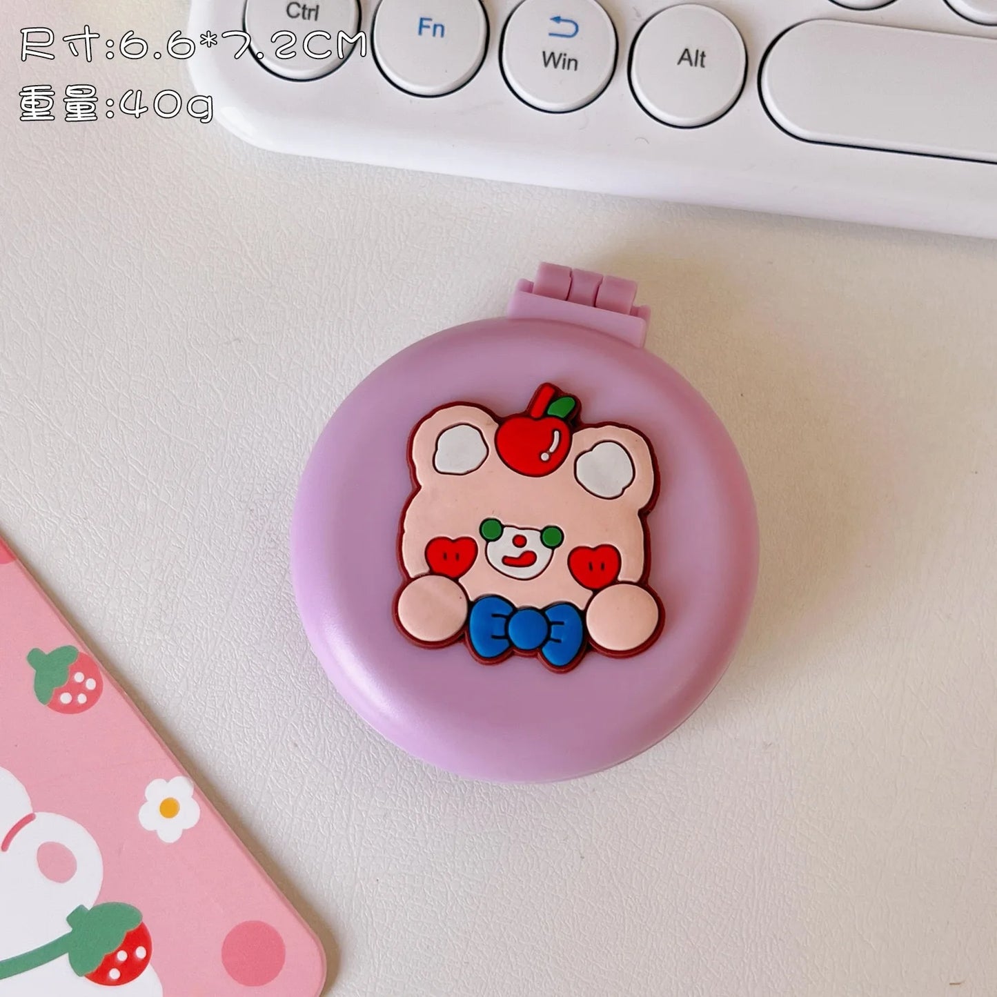 Mini Cute Foldable Head Massager Cartoon Air Bag Hair Comb Air Cushion Comb with Makeup Mirror Portable Hair Styling Comb Tools
