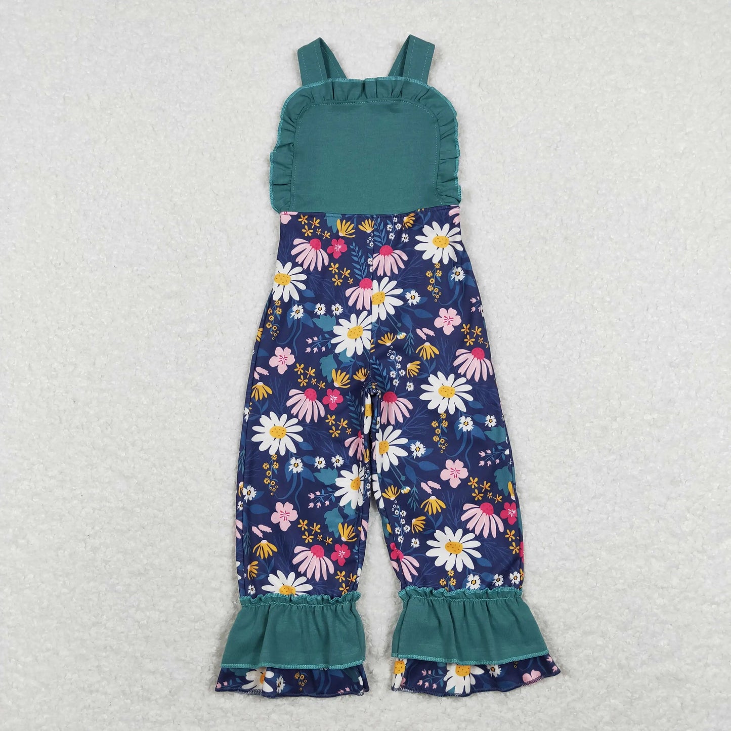 New Arrive Wholesale Toddler Baby Girl Clothes Sleeveless Leopard And Flower Print Suspender Kids Romper