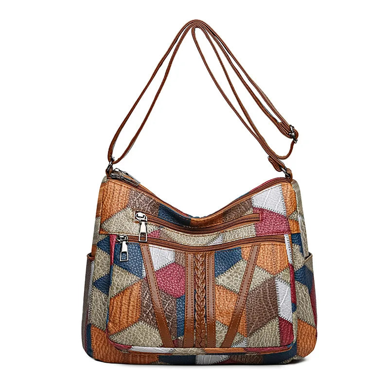 Women's Elegant Vintage Crossbody Bag Trendy Hand Bag Fashion Multi-pockets Shoulder Bag All-match Retro Crossbody Bag for Daily use