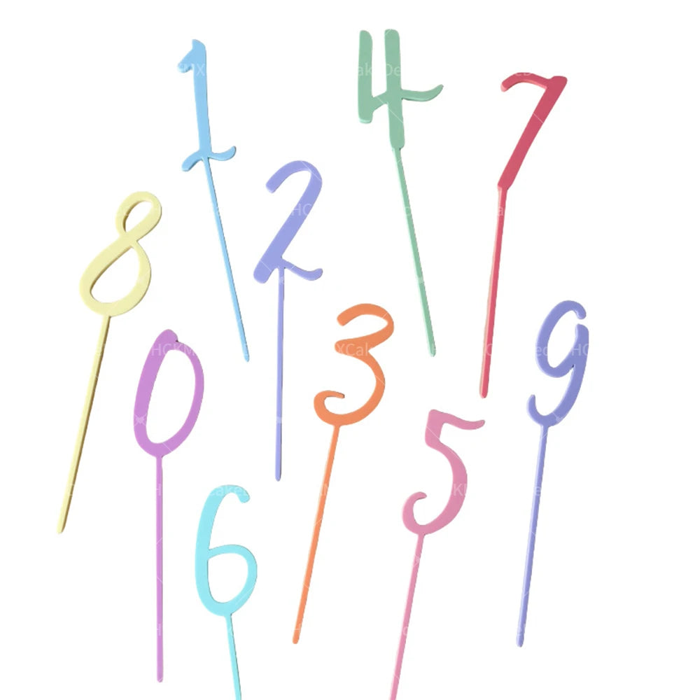 1pc Acrylic Creative Number 0-9 Cake Topper Plugin for Birthday Anniversary Party Cake Dessert Baking DIY Decoration