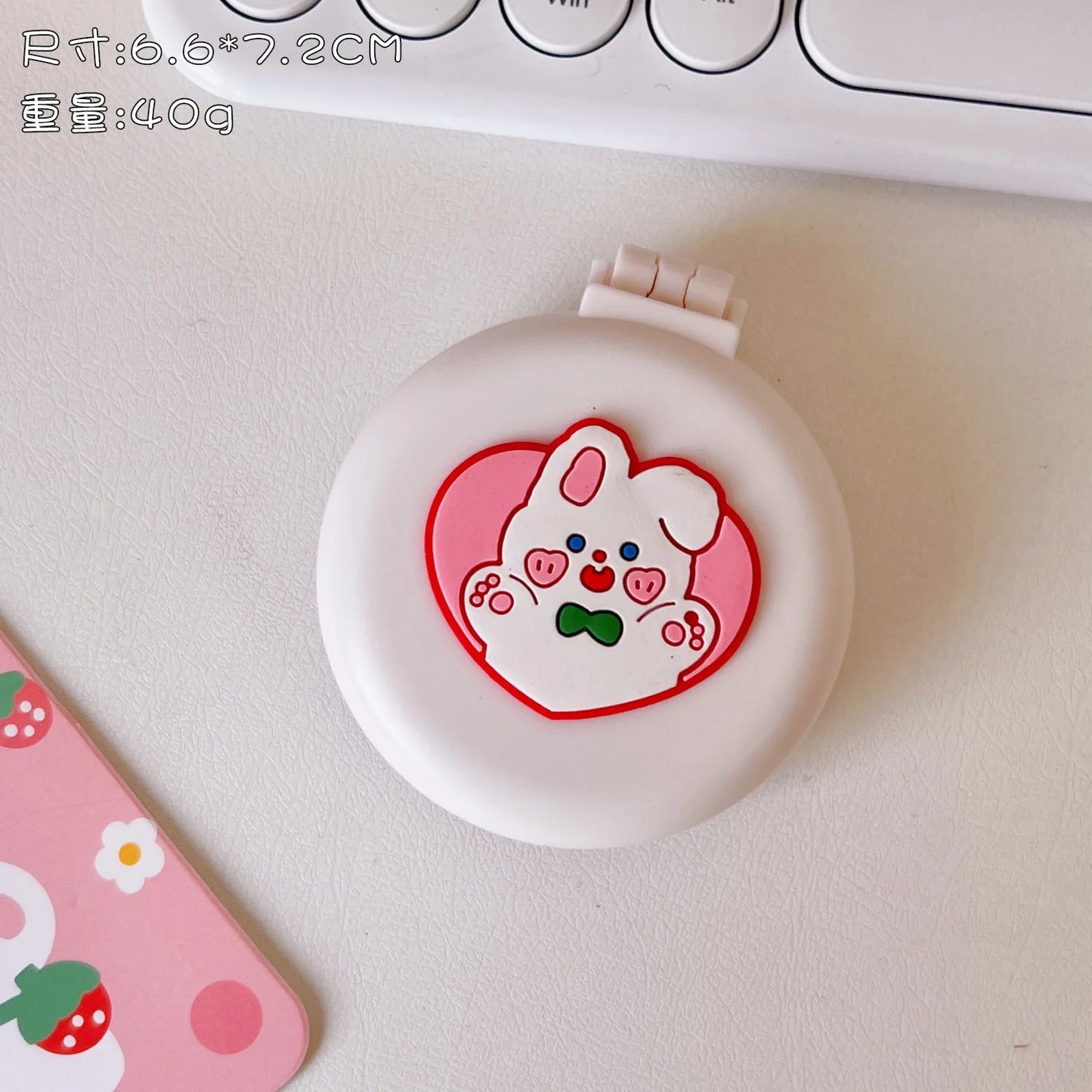 Mini Cute Foldable Head Massager Cartoon Air Bag Hair Comb Air Cushion Comb with Makeup Mirror Portable Hair Styling Comb Tools