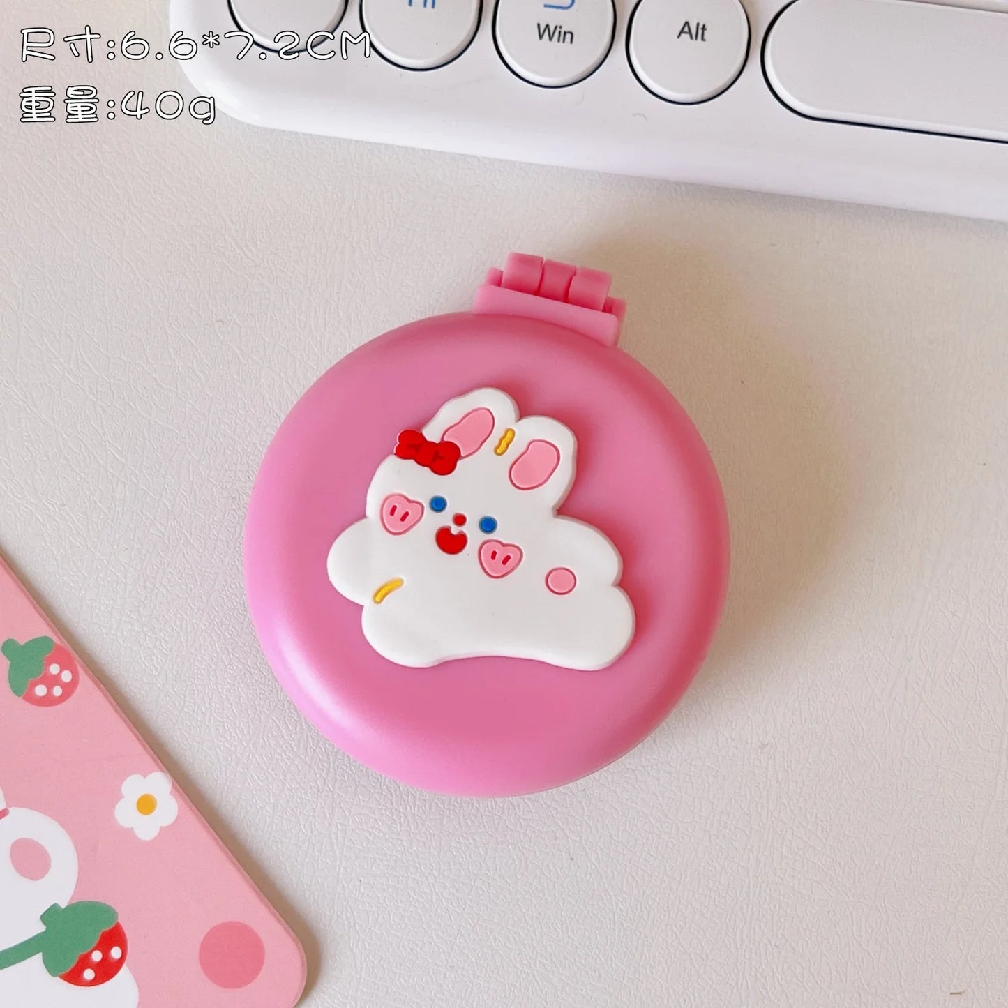 Mini Cute Foldable Head Massager Cartoon Air Bag Hair Comb Air Cushion Comb with Makeup Mirror Portable Hair Styling Comb Tools