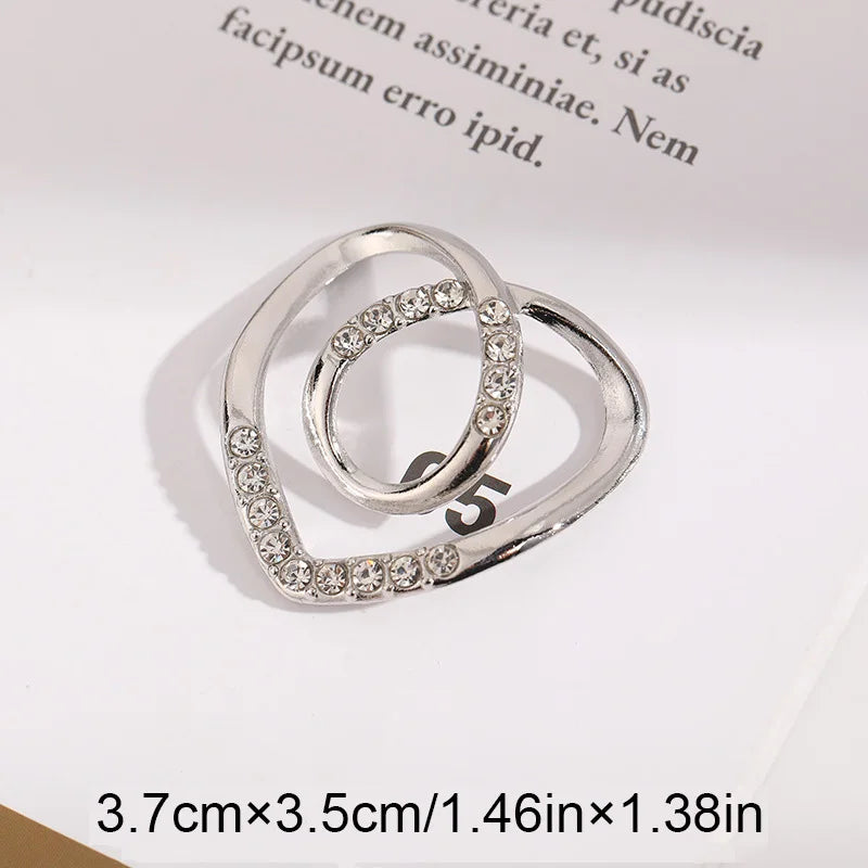 Women Geometric Brooch Clothes Corner Knot Button Ring Shirt Hem T-shirt Scarf Buckle Clothes Decoration Accessories