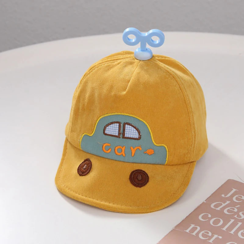 Spring Autumn Thick Cotton Children Duck Tongue Hat Cute Cartoon Car Baby Peaked Caps Boys Girls Fashion Baseball Hat Kids Visor