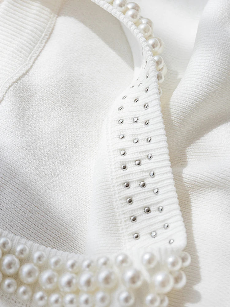 Knitted Vests Women Top Solid Tank Blusas Mujer De Moda Summer New Fashion Female Sleeveless Beading Casual Thin Tops