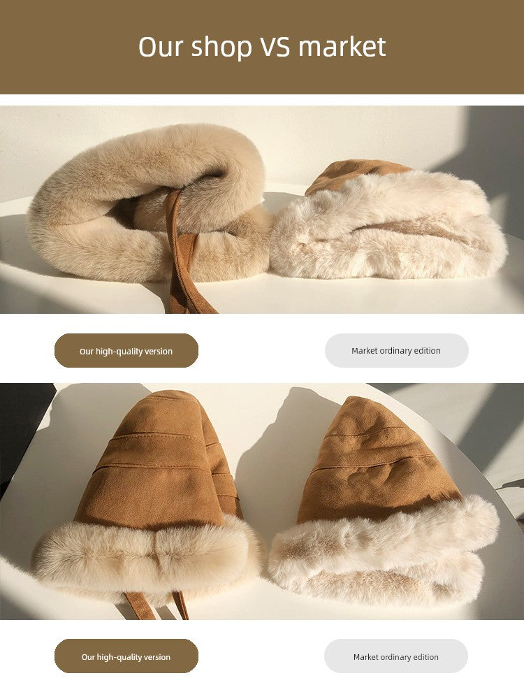 Furry Women's Winter Fleece-lined Thickened Northeast Fisherman Hat