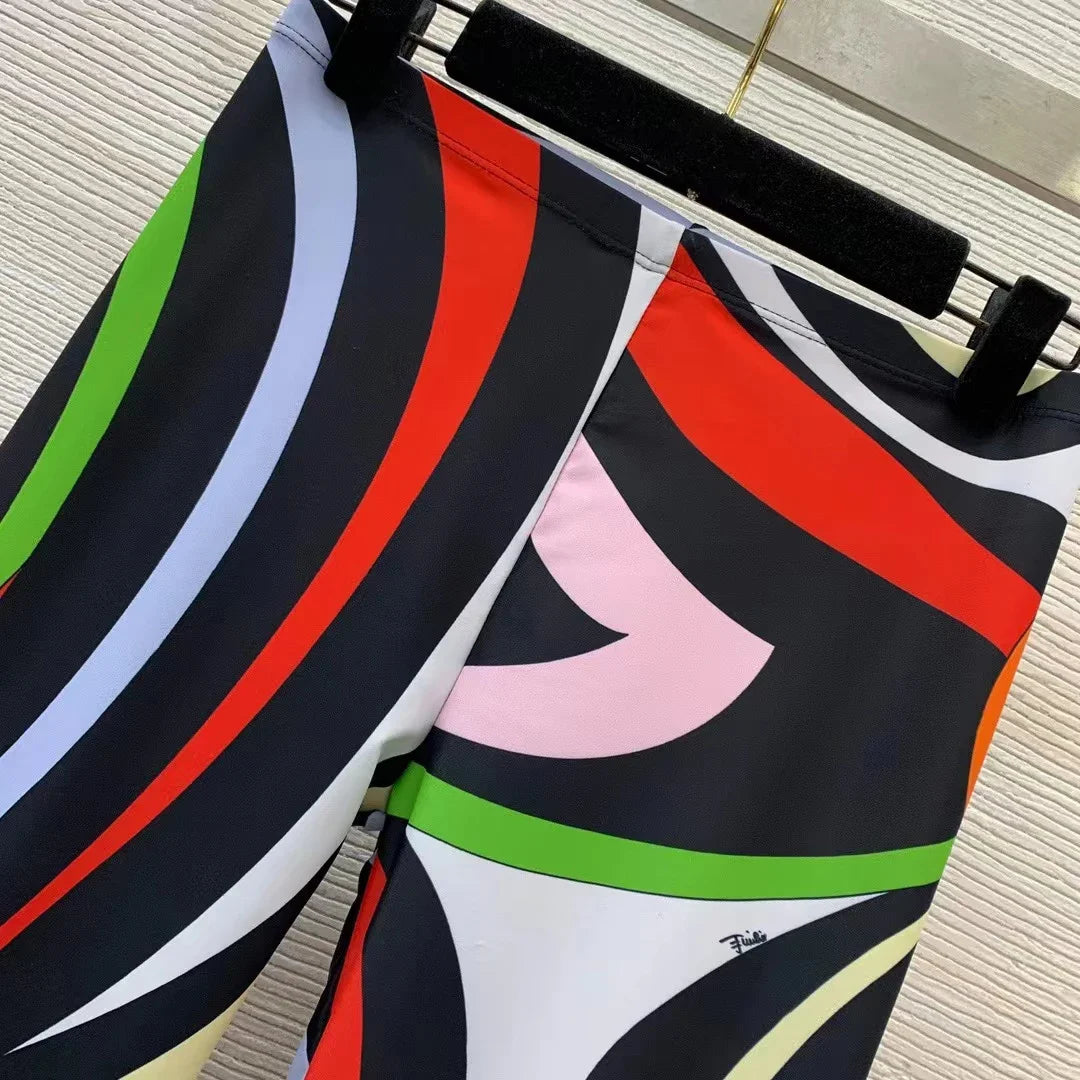 European Fashion Design Women's Two-piece Swimsuits Tight Fitting Vest Pants Swimwear Sports Yoga Suits Beach Casual Bikini