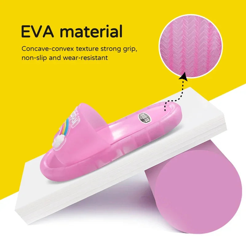 Children‘s Boys Girls Slippers Cartoon Unicorn Animals Prints Shoes Lighted Fashion Cute Shoes Bathroom Kids Toddler Slippers kids shoes