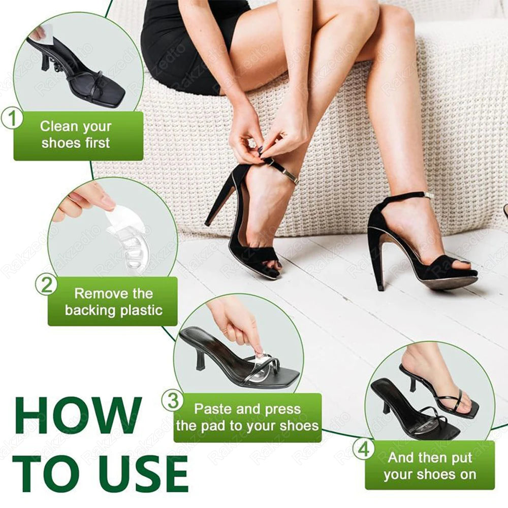 6pcs Anti-slip Shoe Pads Transparent Silicon Gel Insoles for Shoes Woman High Heels Sandals Non-Slip Pain Relief Heel Foot Pads