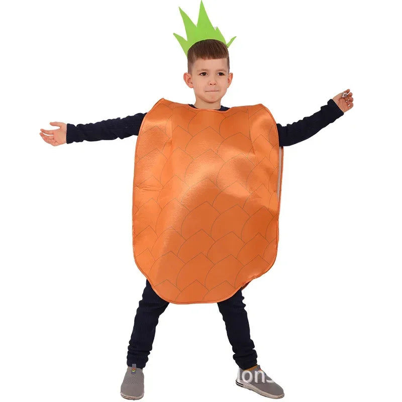 Halloween Kids Girls Boys Children Fruit Vegetable Costume Watermelon Strawberry Banana Tomato Outfit Cute Cosplay Party