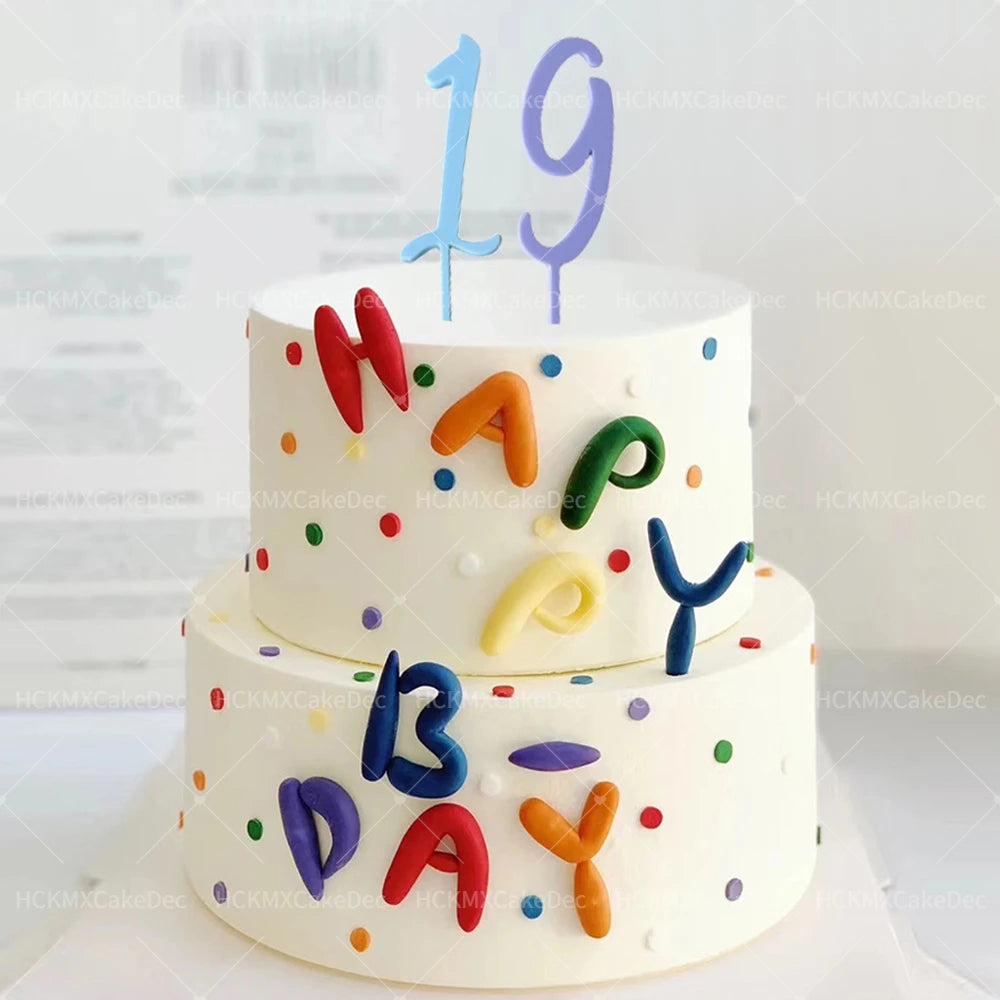 1pc Acrylic Creative Number 0-9 Cake Topper Plugin for Birthday Anniversary Party Cake Dessert Baking DIY Decoration
