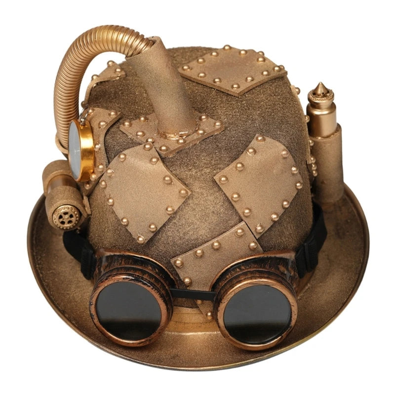 Steampunk Men Hat With Goggles Gay Top Hat Jazz Hat Gothic Steampunk Top Hat For Men Non-slip Hat Carnival Nightclub