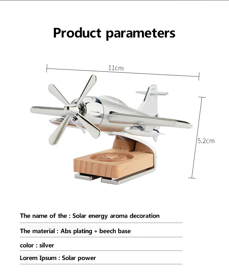 Car interior accessories solar airplane model center console decoration air freshener