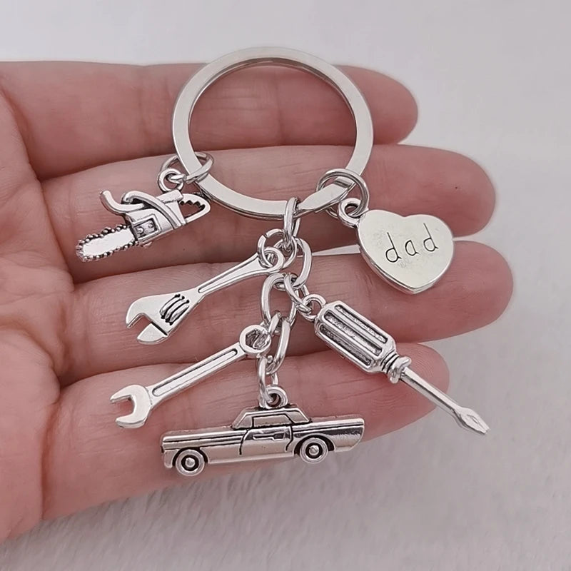 Dad Keychain Mechanic's Keychain Father's Day Gifts Car Lover Gift Tools Gift Dad Gift Father Keychain Hand Stampe Souvenir