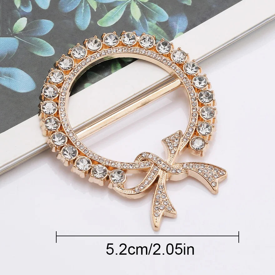 Women Geometric Brooch Clothes Corner Knot Button Ring Shirt Hem T-shirt Scarf Buckle Clothes Decoration Accessories