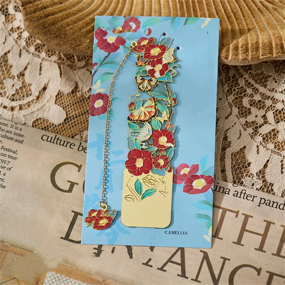 Retro Chinese Metal Hollow Bookmarks Creative Out Bookmark Book Clip Student Stationery School Office Supply New Year Gift