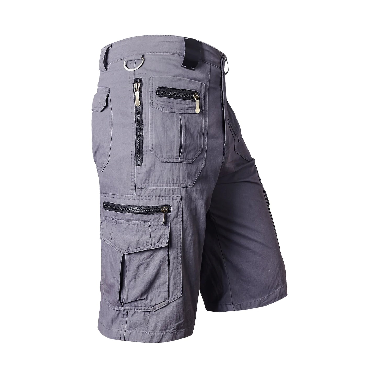 5XL Men Work Cargo Shorts Summer Pure Cotton Loose Straight Multi-pockets Casual Knee Length Hiking Sports Shorts Male Plus Size