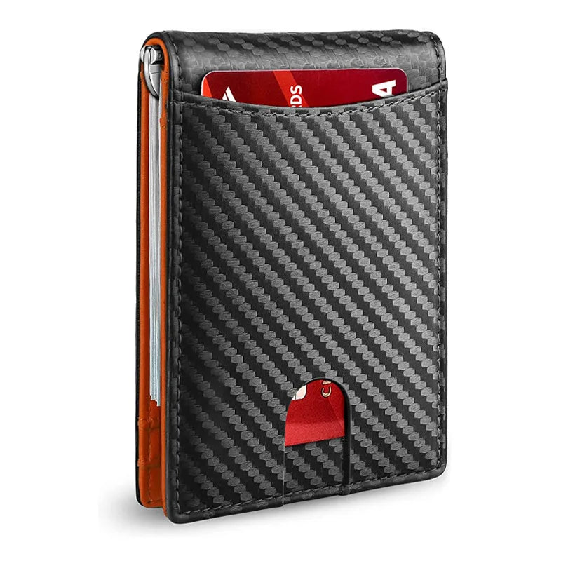 Slim Wallets for Men - Leather Money Clip Mens Wallet - RFID Blocking Front Pocket Bifold Wallet - Minimalist Credit Card Holder mon