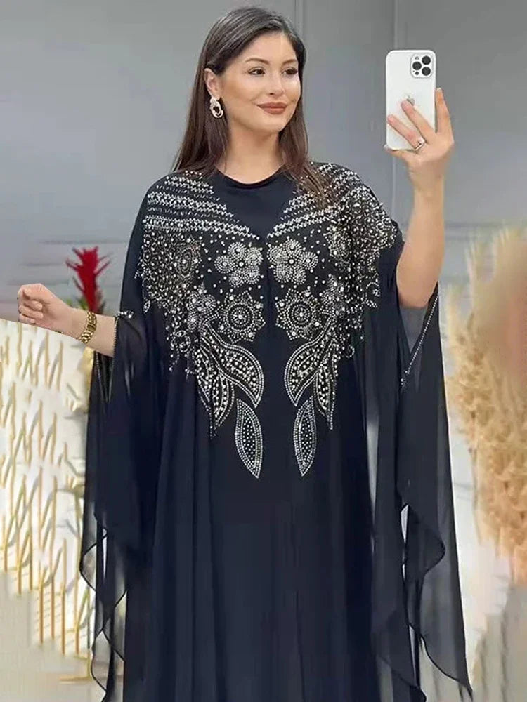 Abayas For Women Dubai Luxury Chiffon Boubou Muslim Fashion Dress Caftan Wedding Party Occasions Djellaba Femme