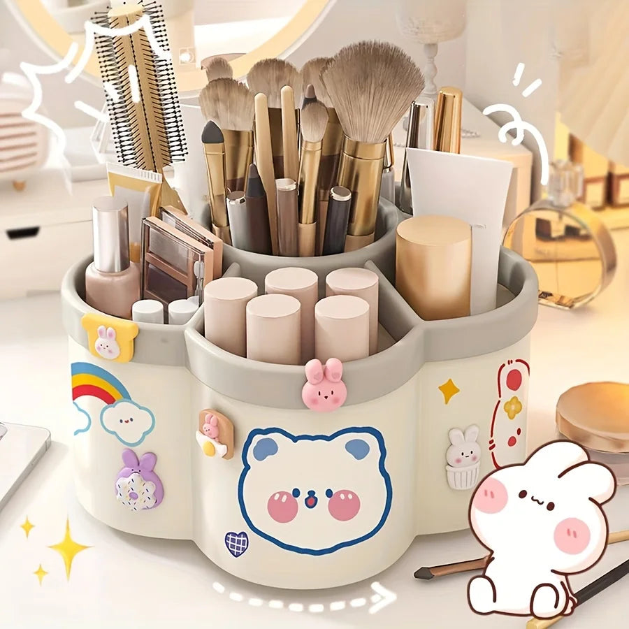 1 piece of 360 ° rotating pen holder - multifunctional office desk organizer, suitable for makeup pens and student stationery