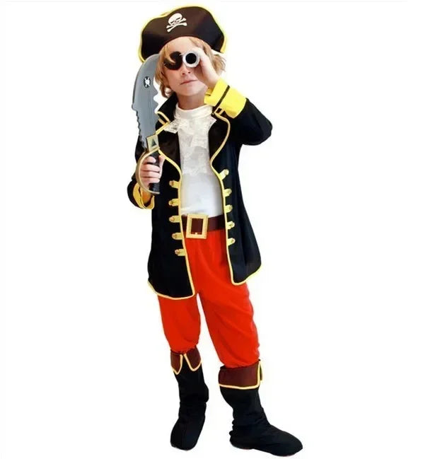 Halloween Costumes Kids Boys Pirate Costume Children Captain Jack Cosplay set for Christmas New Year Purim Pirate Clothes