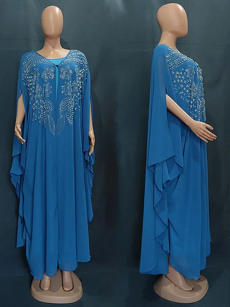 Abayas For Women Dubai Luxury Chiffon Boubou Muslim Fashion Dress Caftan Wedding Party Occasions Djellaba Femme