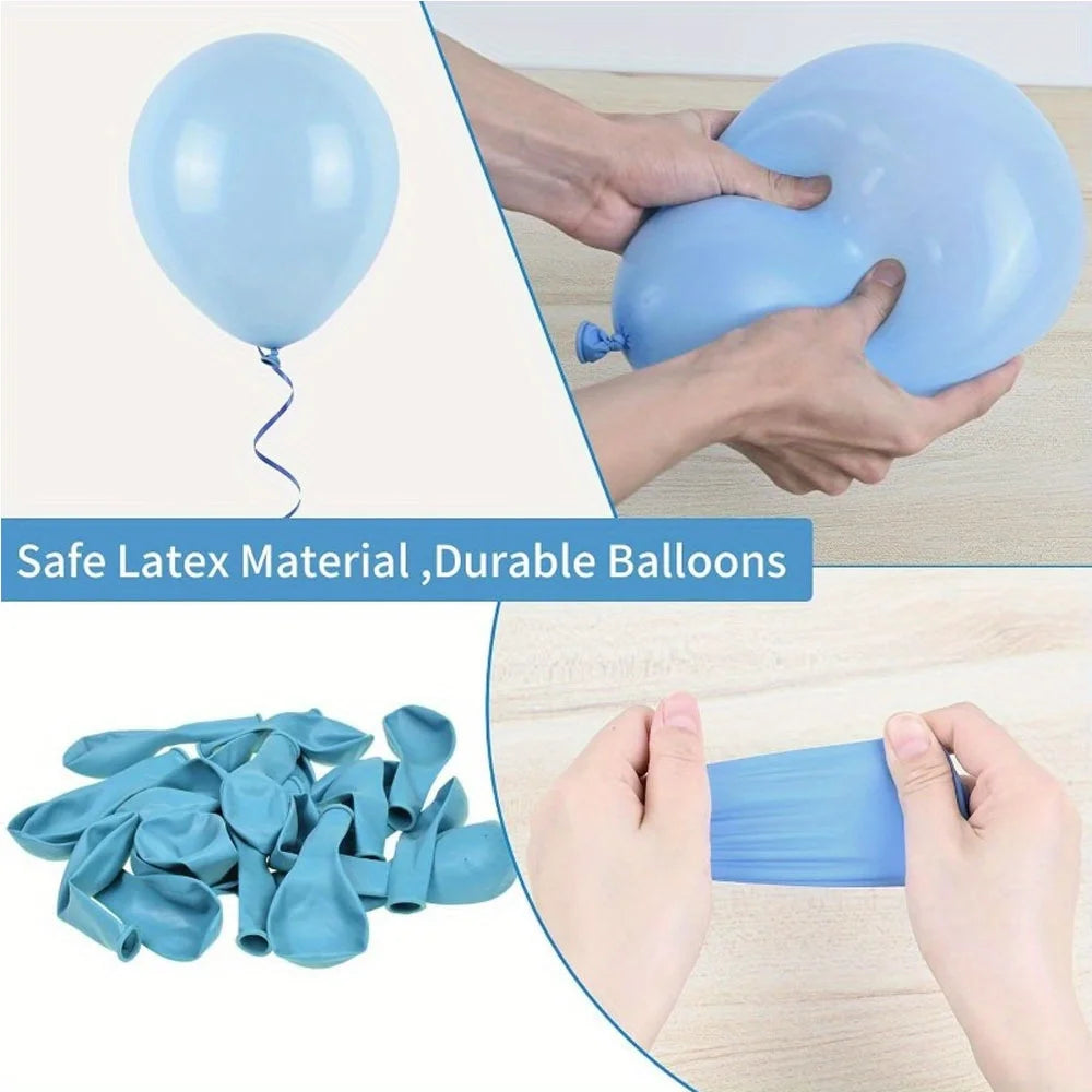120pcs Ocean Themed Balloon Set, Blue Balloons and Marine Animals As Birthday Parties and Summer Outdoor Beach Decorations